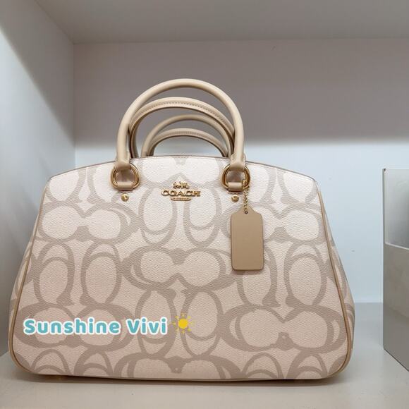 NWT Coach Savannah Carryall Bag In Sketch Signature Canvas Gold/Ivory CBH92